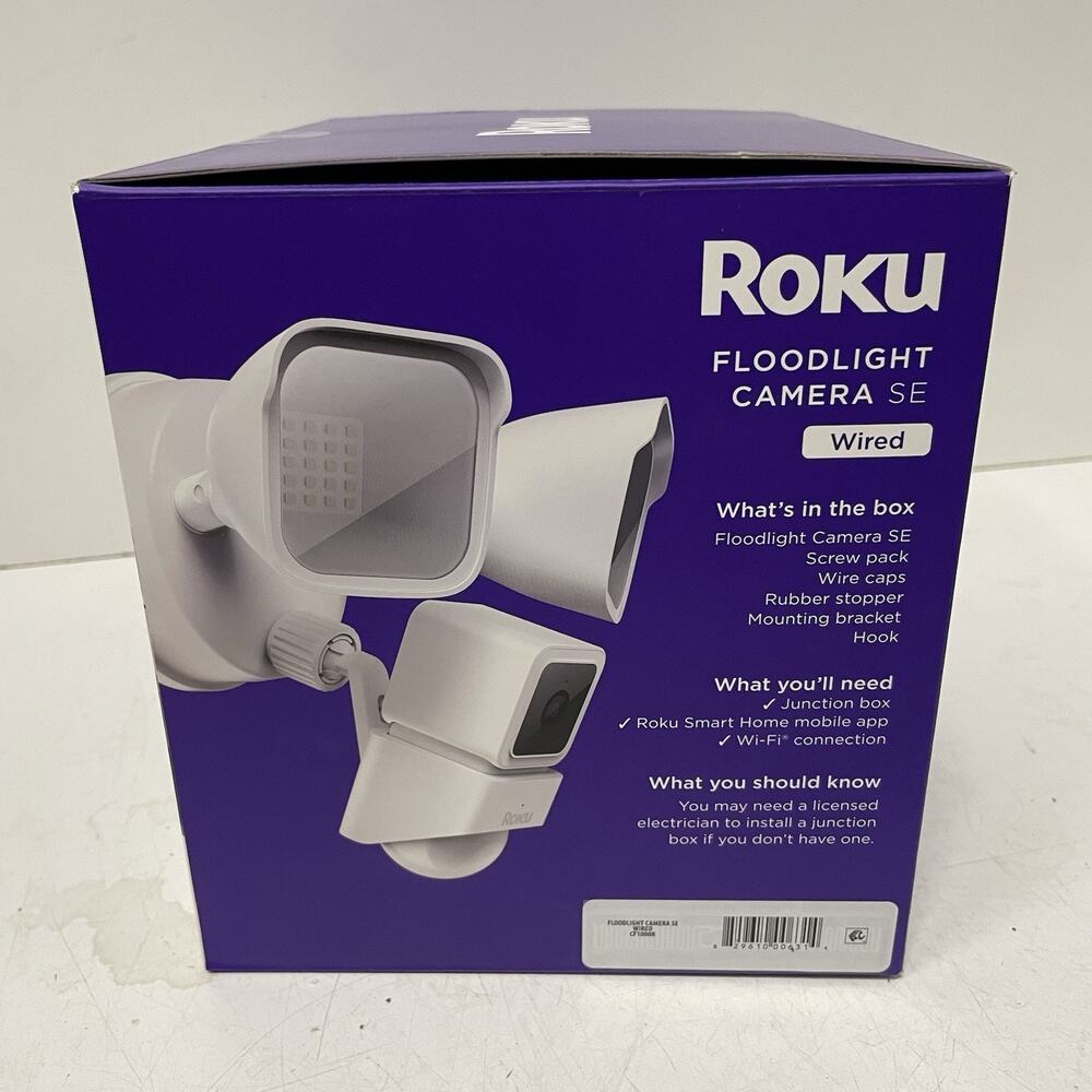 Roku Smart Home Floodlight Camera SE Wi-Fi Connected, Wired Surveillance Camera - Picture 2 of 4